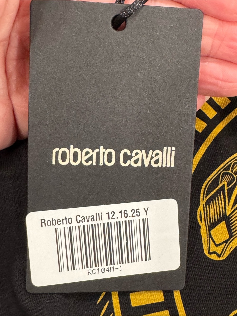 Roberto Cavalli Black Gold Logo Slim Fit Tee M NWT ❤️ - Picture 5 of 10